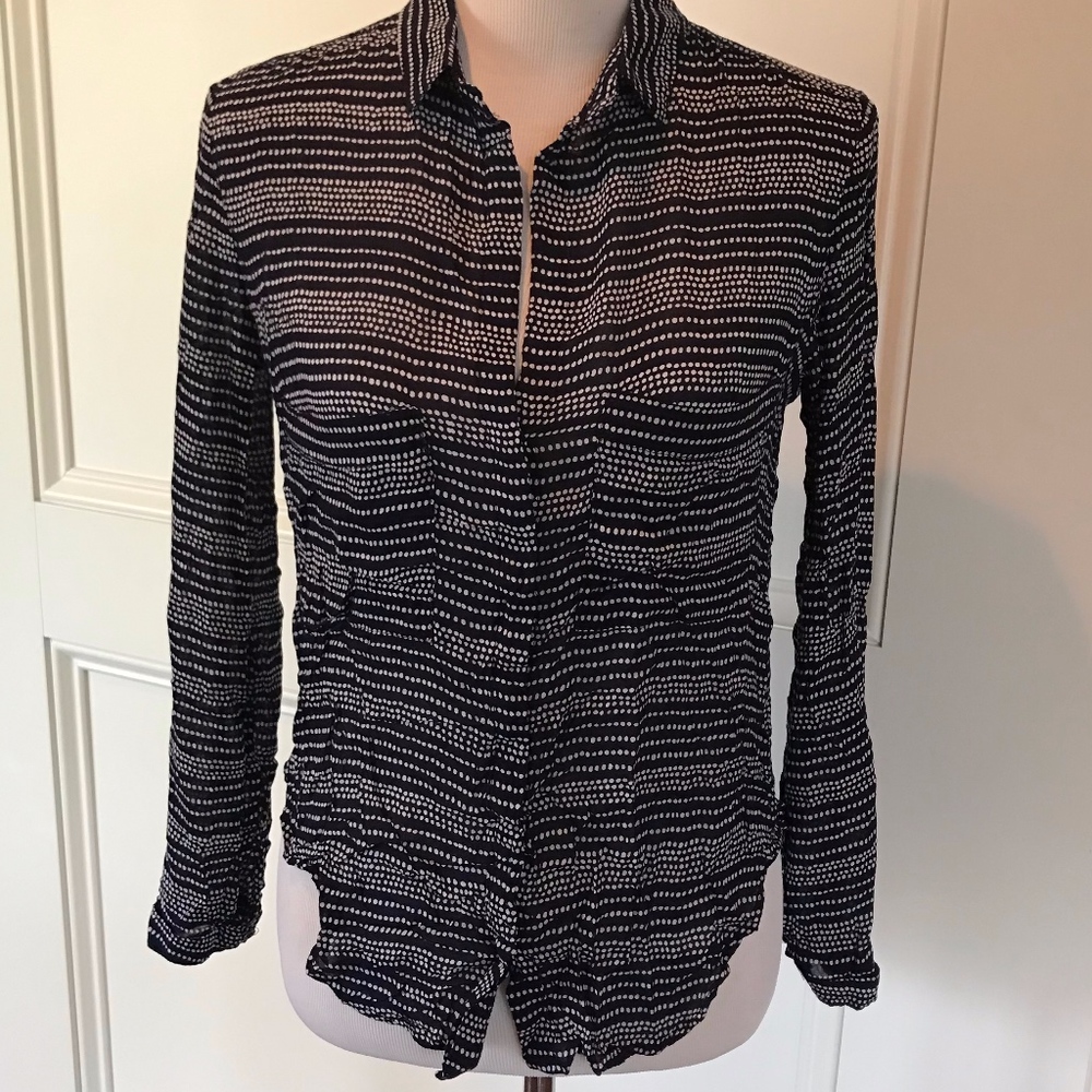 Bella Dahl Navy and White Button Down